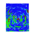 "HURRICANE"  Velveteen Plush Blanket — BLUE