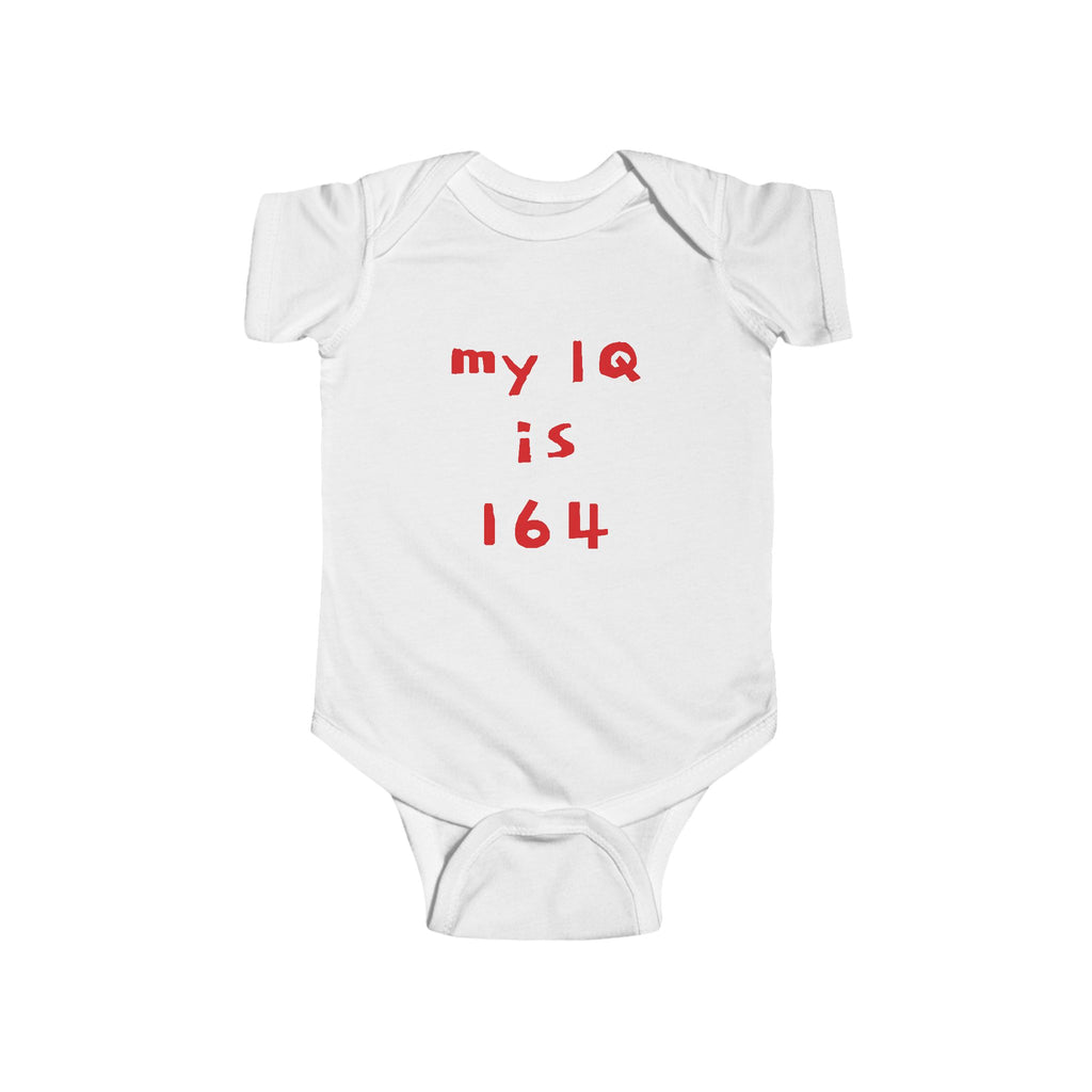 BABY TALK T SHIRT  “My IQ is 164”    Cute Baby Onesie – Novelty Newborn Gift