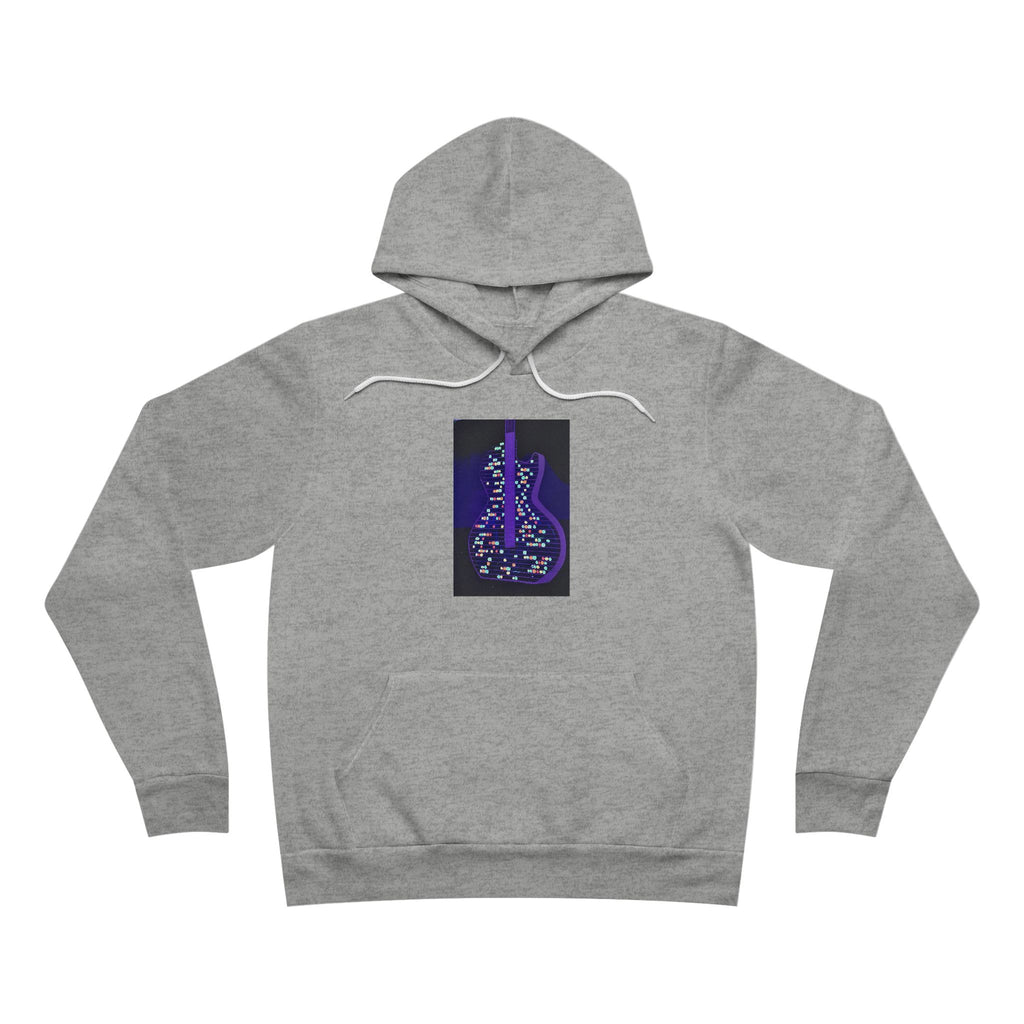Electric Guitar Hoodie - Neon Purple Music Note Pullover
