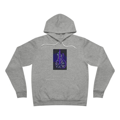 Electric Guitar Hoodie - Neon Purple Music Note Pullover