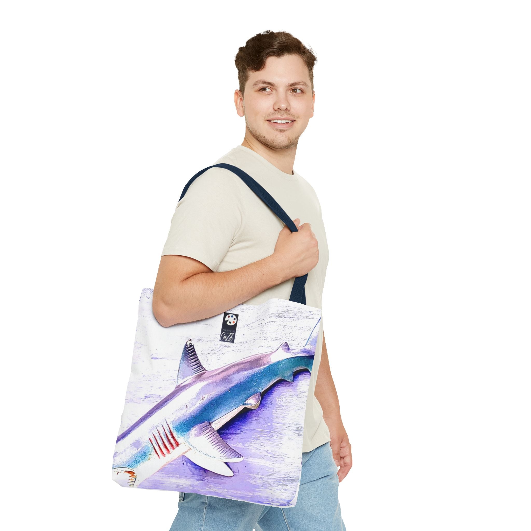 SHARK WEEK Tote "Beneath the Surface" Natural