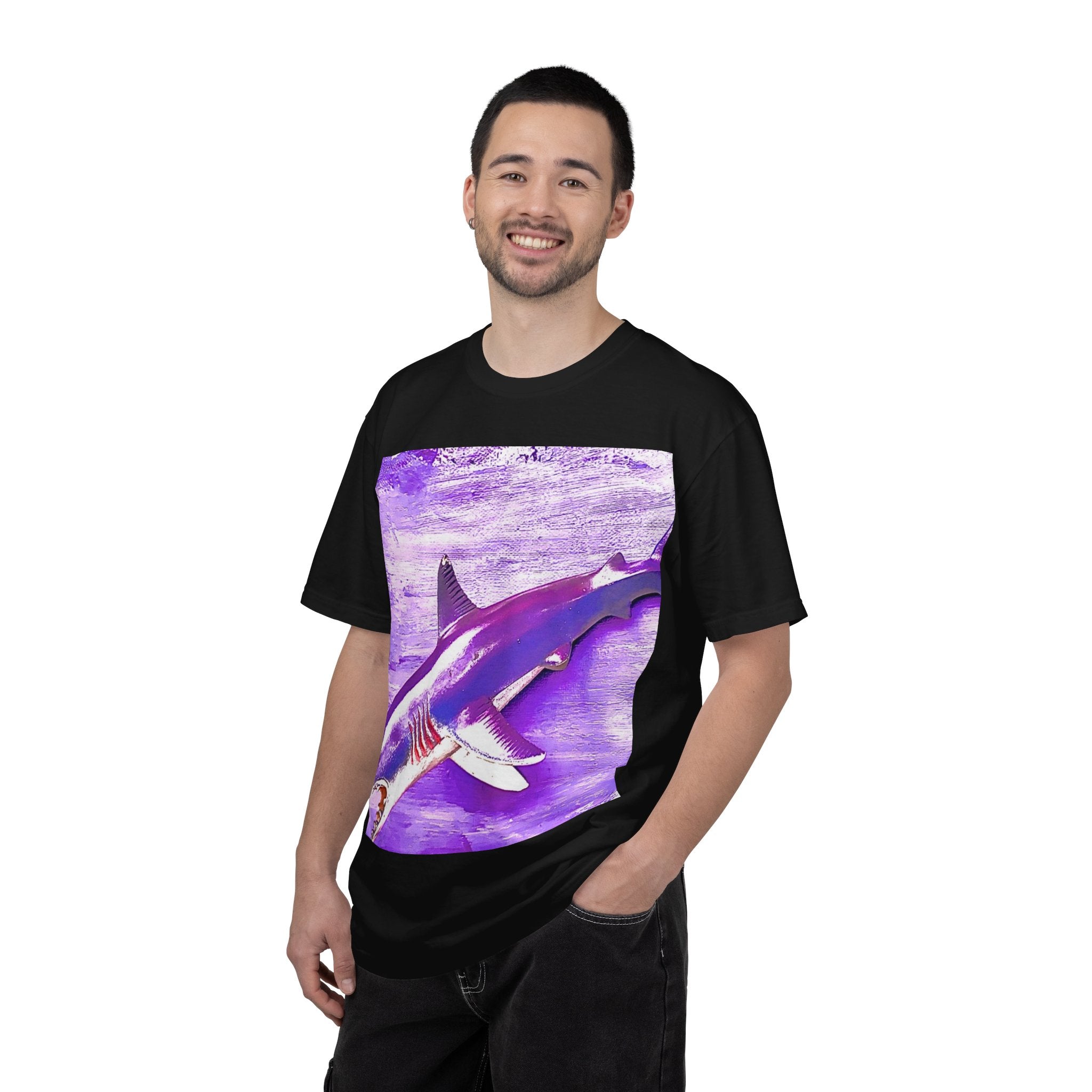 SHARK WEEK T SHIRT "Beneath the Surface" Purple | Shark Art Tee