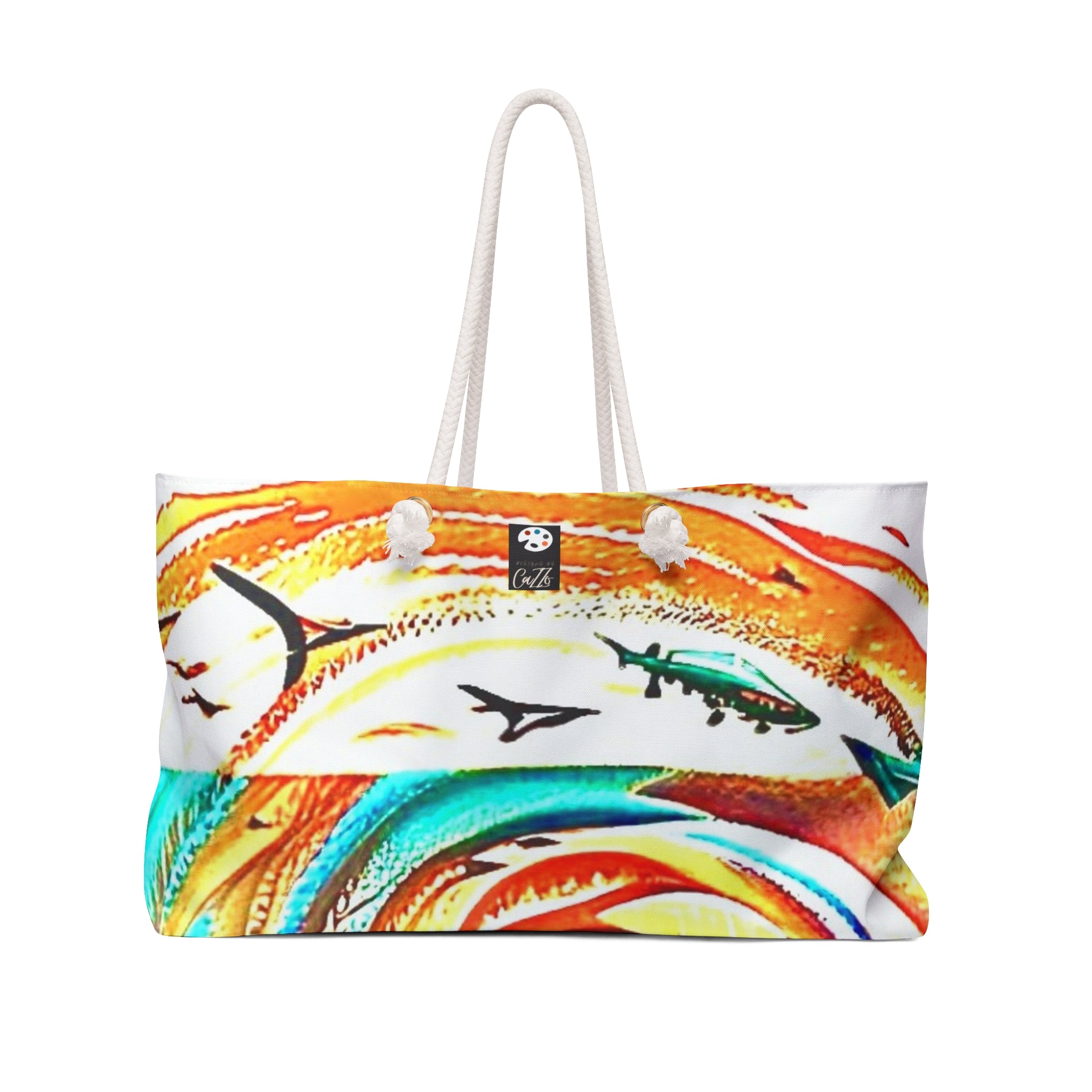SHARK WEEK Weekender Bag "Head Above Water" | Shark Art