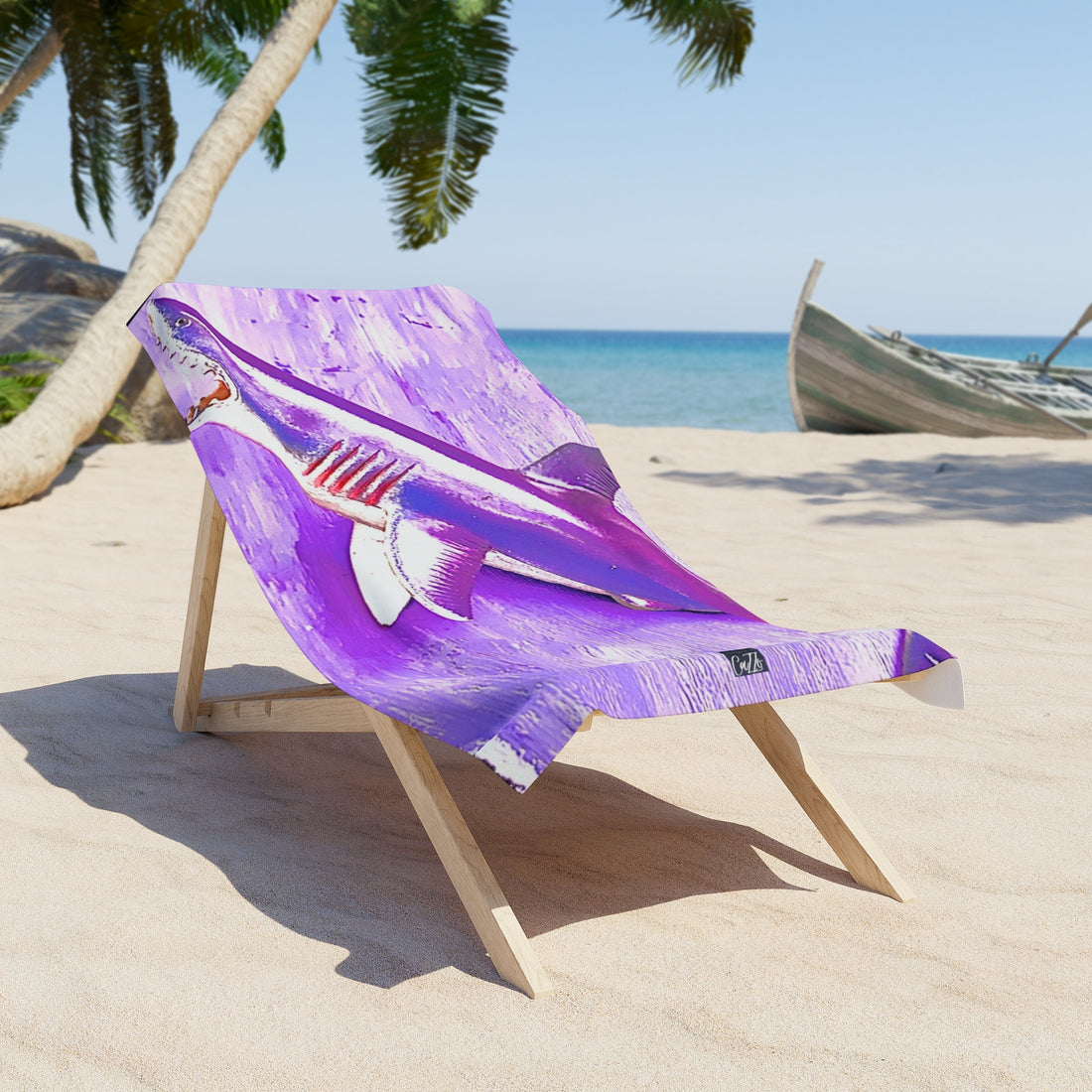 SHARK WEEK Beach Towel - "Beneath the Surface" Purple