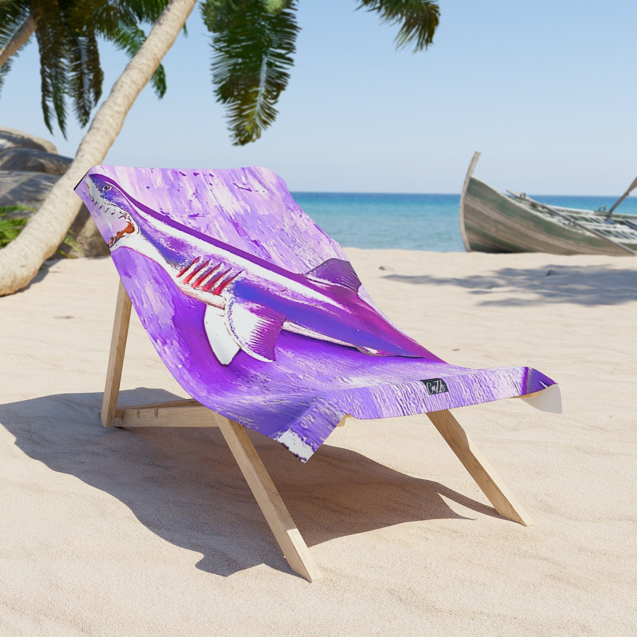 SHARK WEEK Beach Towel - "Beneath the Surface" Purple