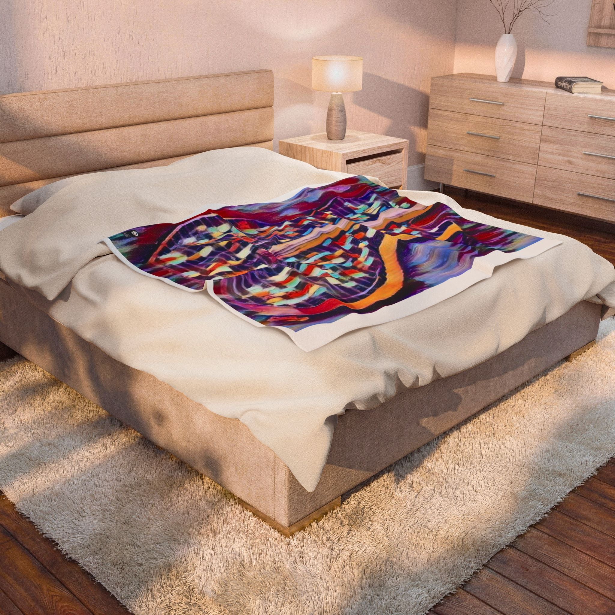 "ALL AMERICAN GUITAR"  Velveteen Plush Blanket — MOSAIC