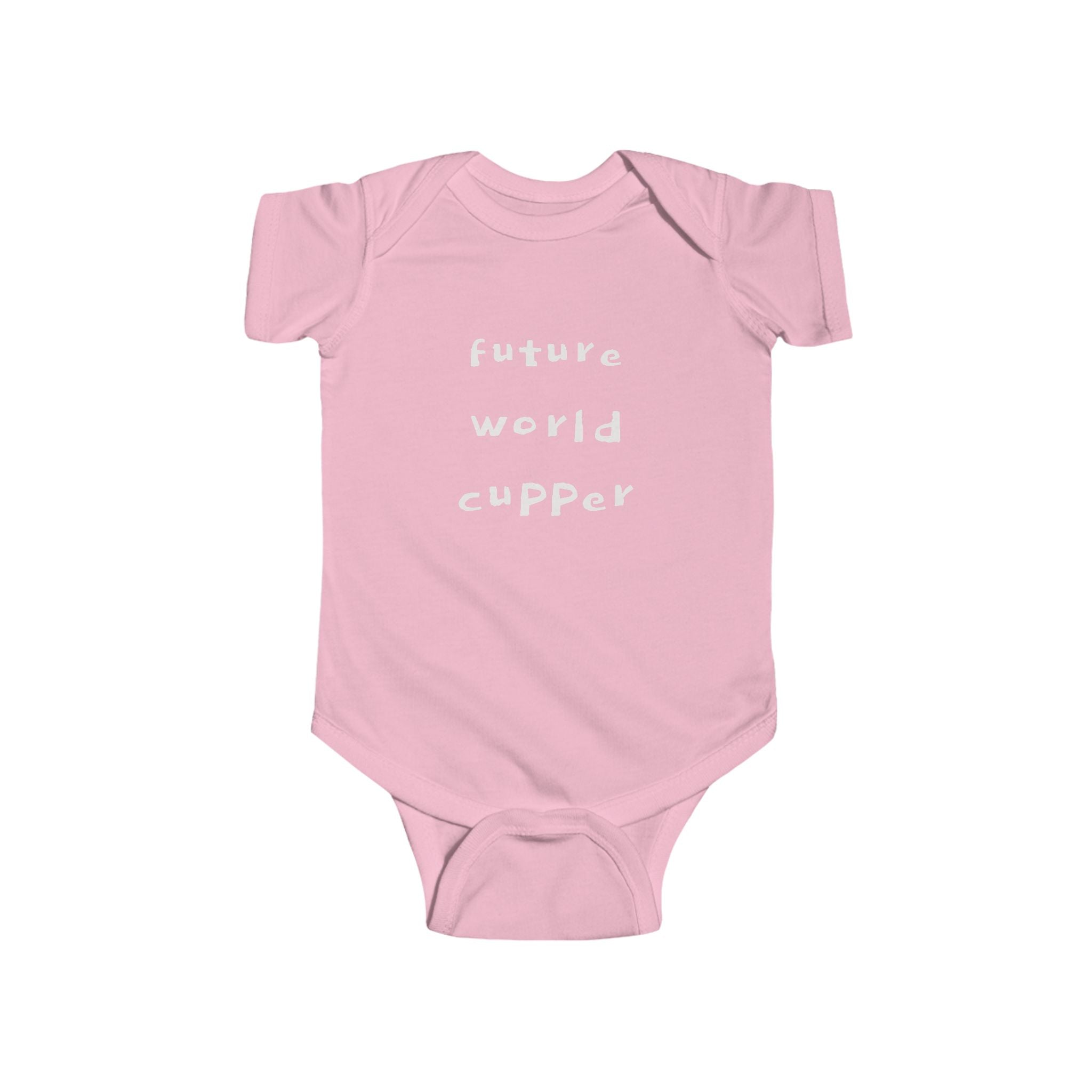 "BABY TALK TEES" 0-24 months  “Future World Cupper”  Baby Onesie