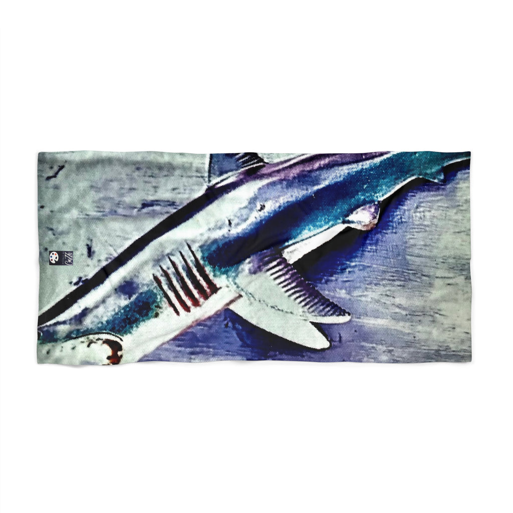 SHARK WEEK Beach Towel - "Beneath the Surface" Blue Steel