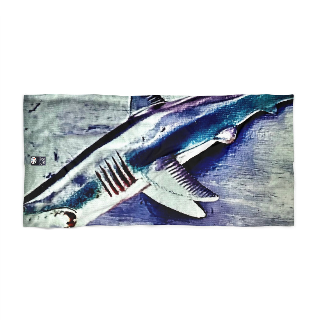 SHARK WEEK Beach Towel - "Beneath the Surface" Blue Steel