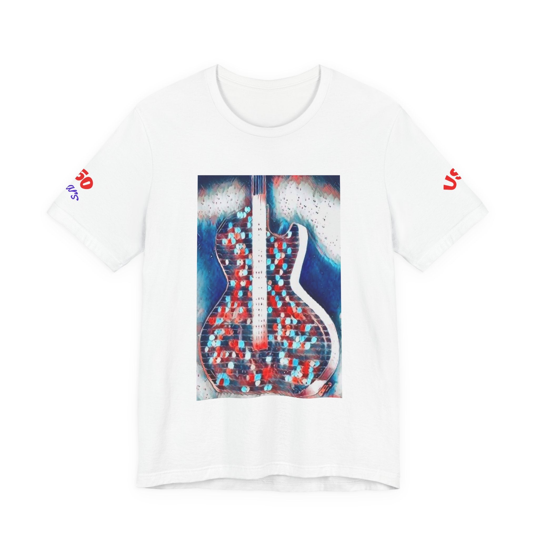 All American Guitar T-Shirt — Red White & Blue