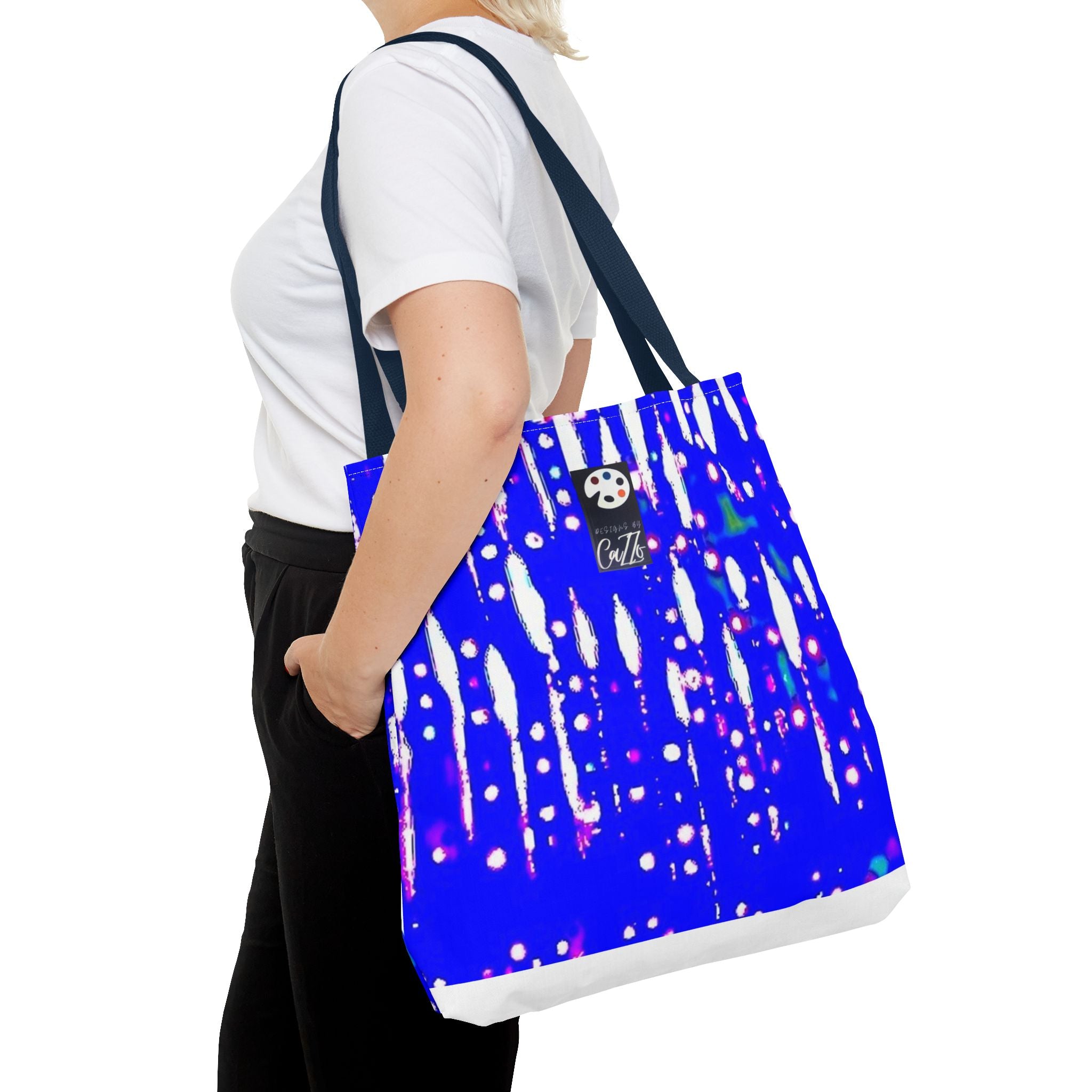 "BLUE RAIN" Tote with ORIGINAL ARTWORK from DESIGNSBYCAZZO.