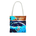 TOTE 'THE COVE"  Spiral Ocean Tote Bag — Blue Swirl Artistic Beach Tote