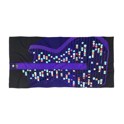 All American Guitar Beach Towel — Neon
