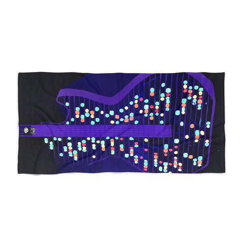 All American Guitar Beach Towel — Neon