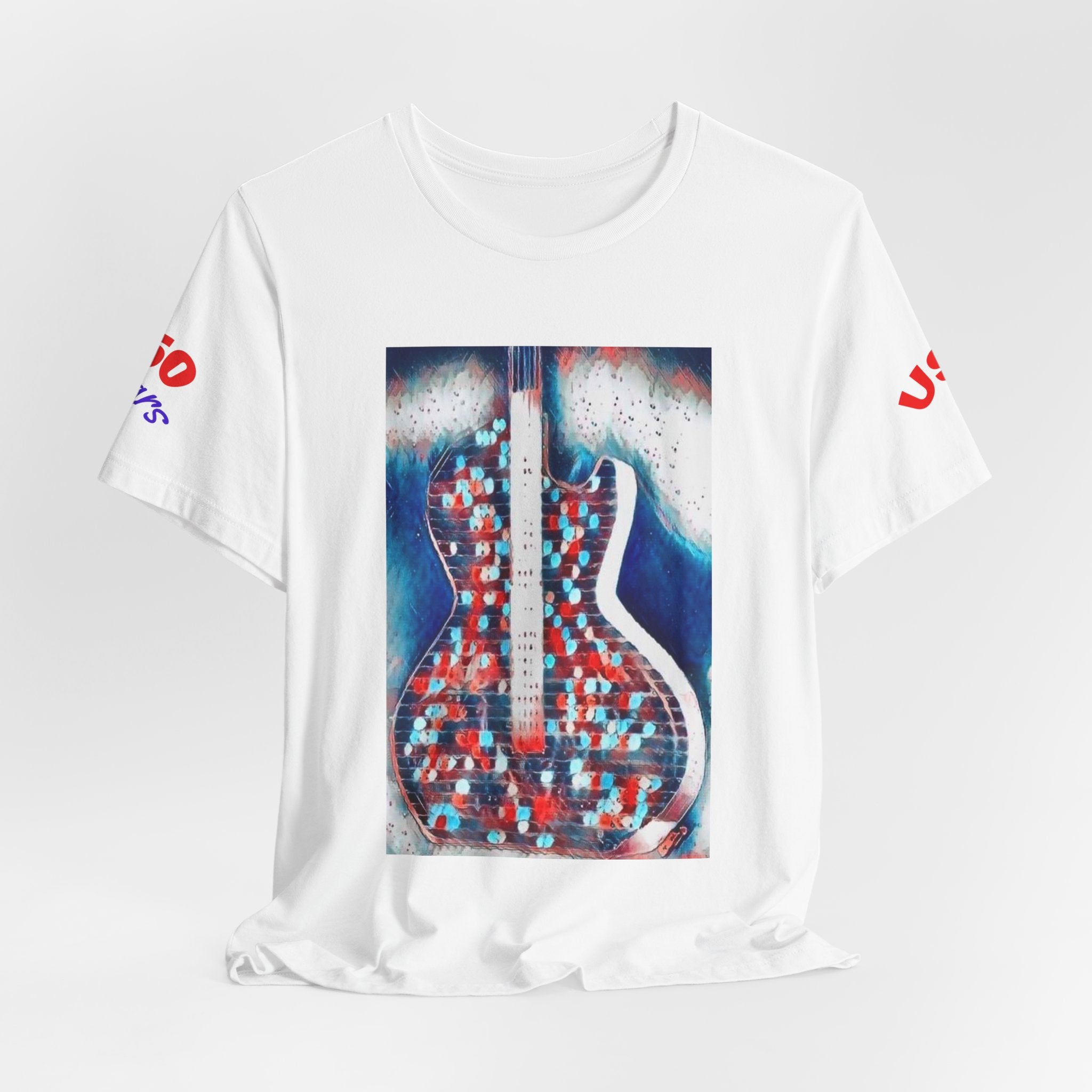 All American Guitar T-Shirt — Red White & Blue