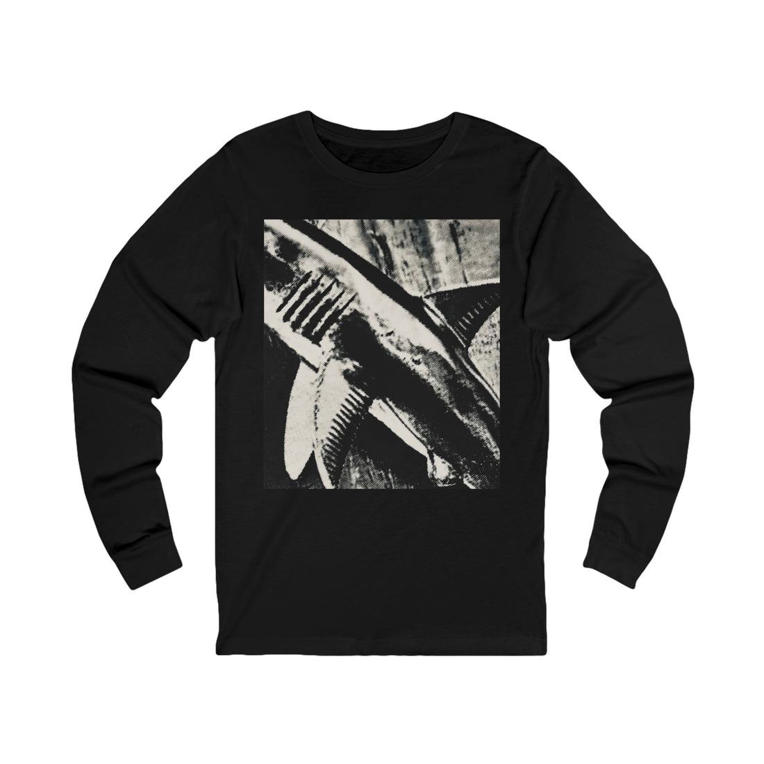 SHARK WEEK Long Sleeve T Shirt  "Beneath the Surface" Monochrome