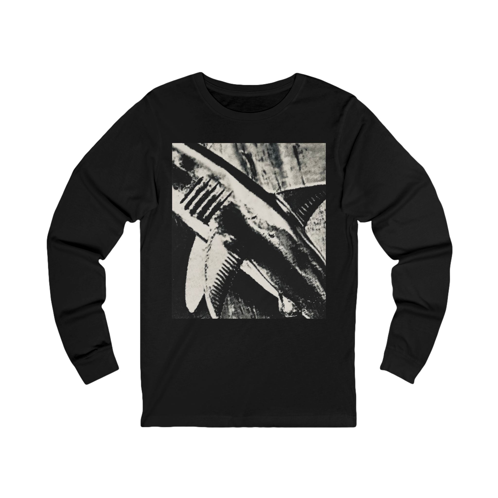 SHARK WEEK Long Sleeve T Shirt  "Beneath the Surface" Monochrome