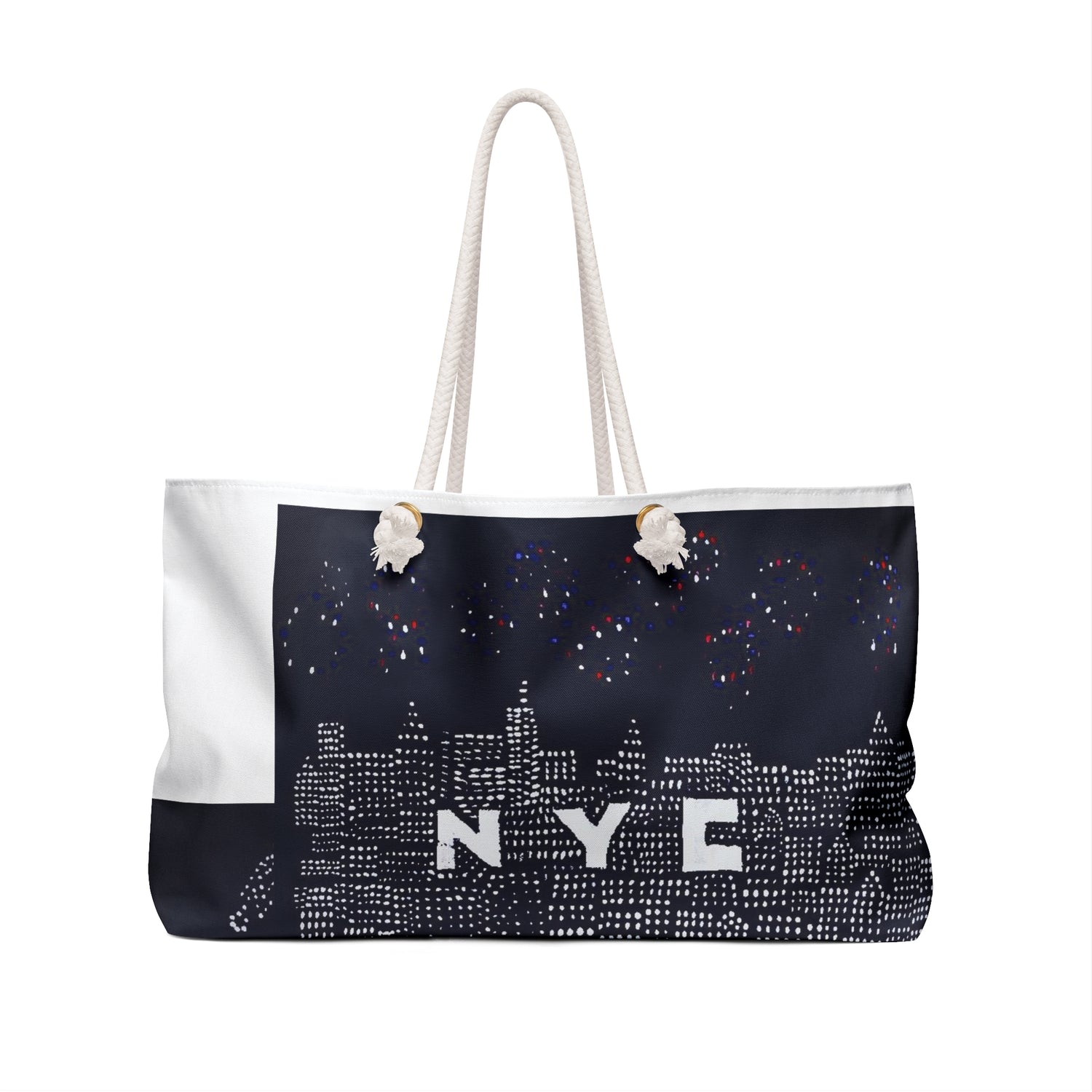 NYC Skyline Print Weekender Bag | Cityscape Travel Tote