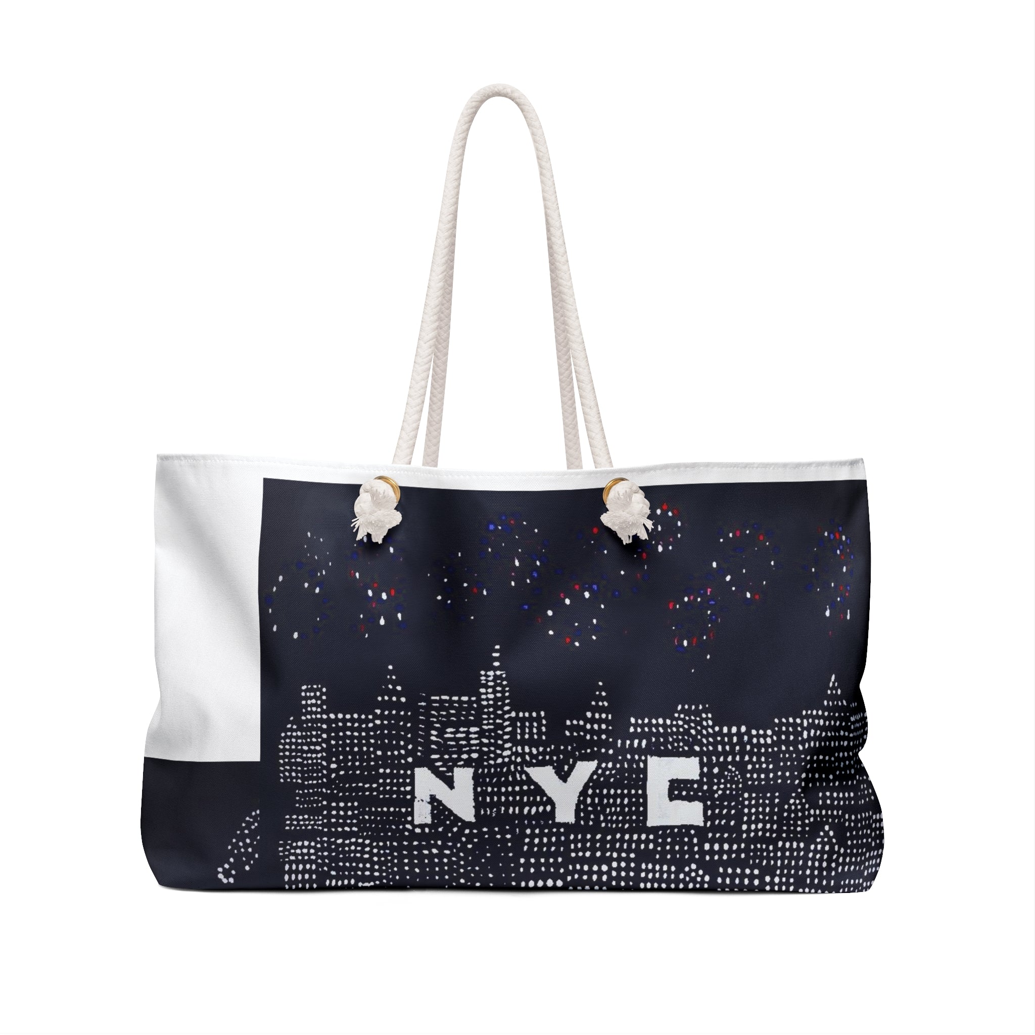 NYC Skyline Print Weekender Bag | Cityscape Travel Tote