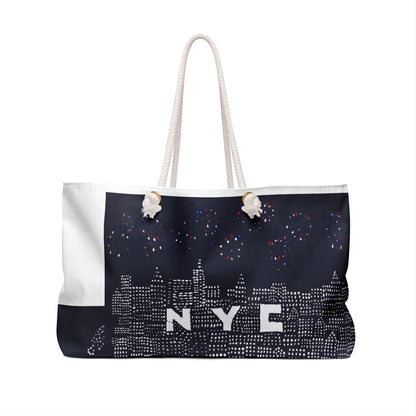 NYC Skyline Print Weekender Bag | Cityscape Travel Tote