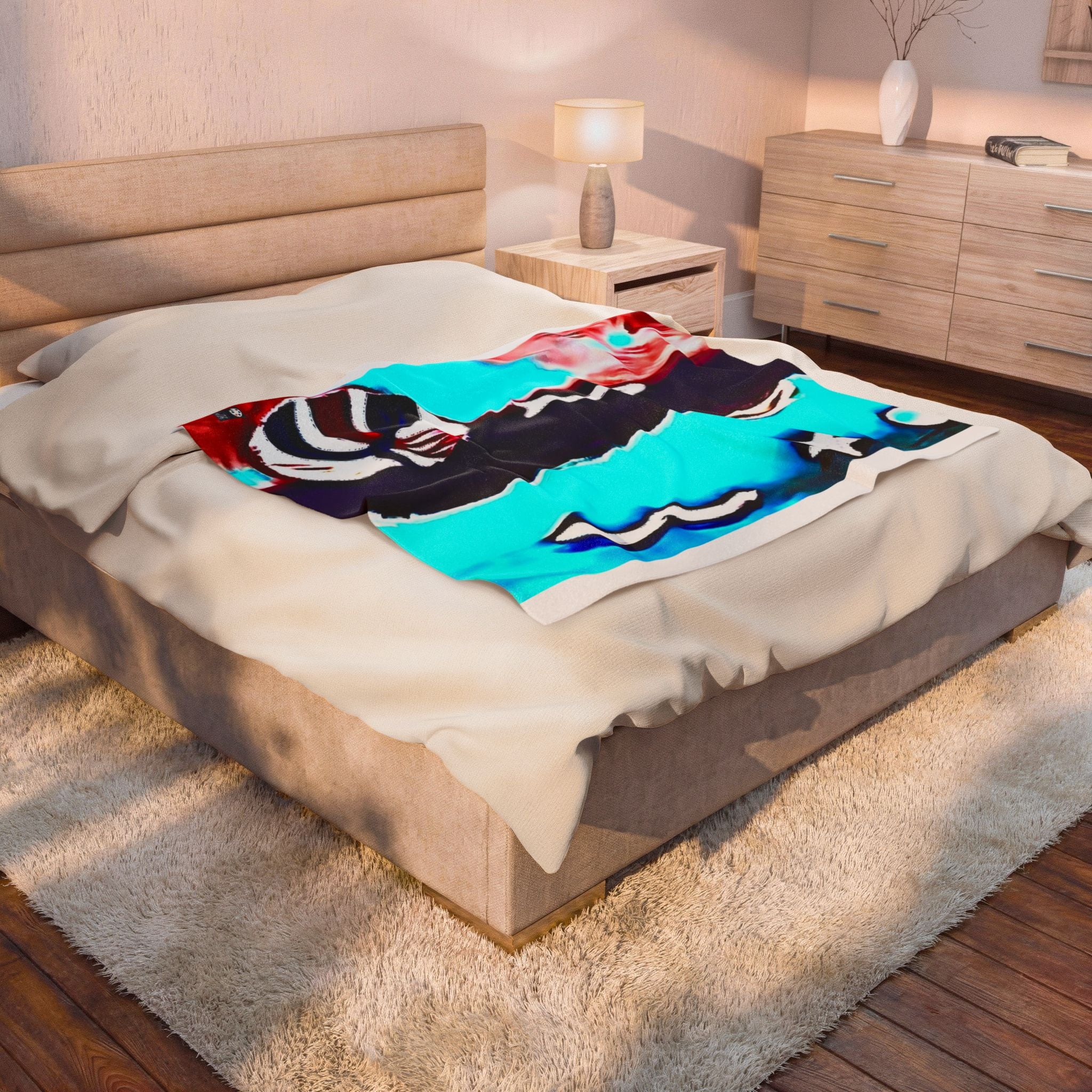"BEACH BUM" Velveteen Plush Blanket