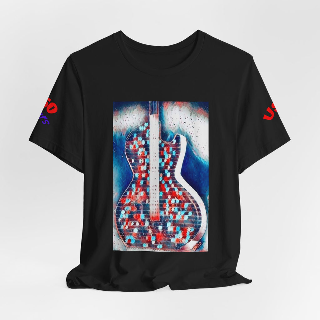 All American Guitar T-Shirt — Red White & Blue