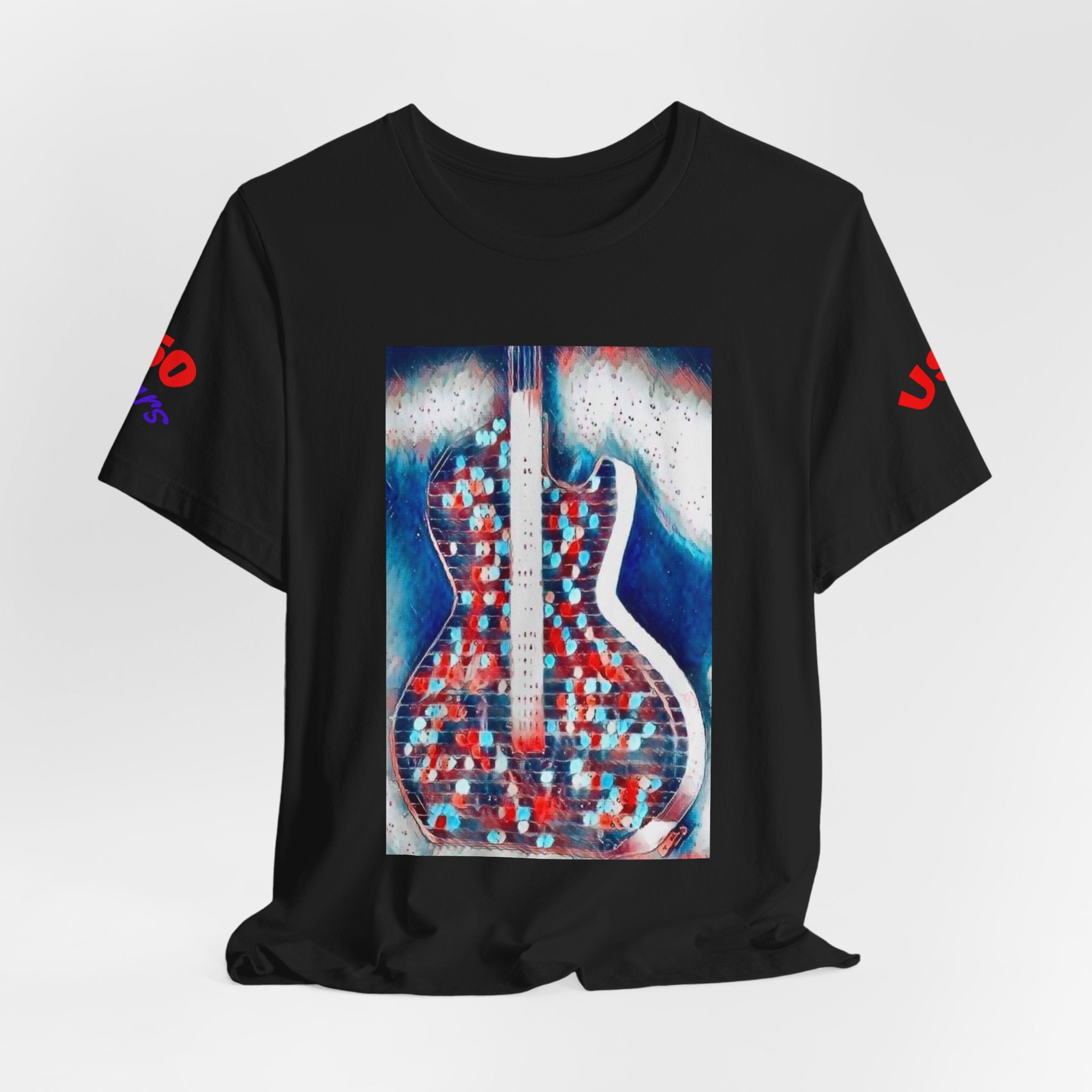 All American Guitar T-Shirt — Red White & Blue