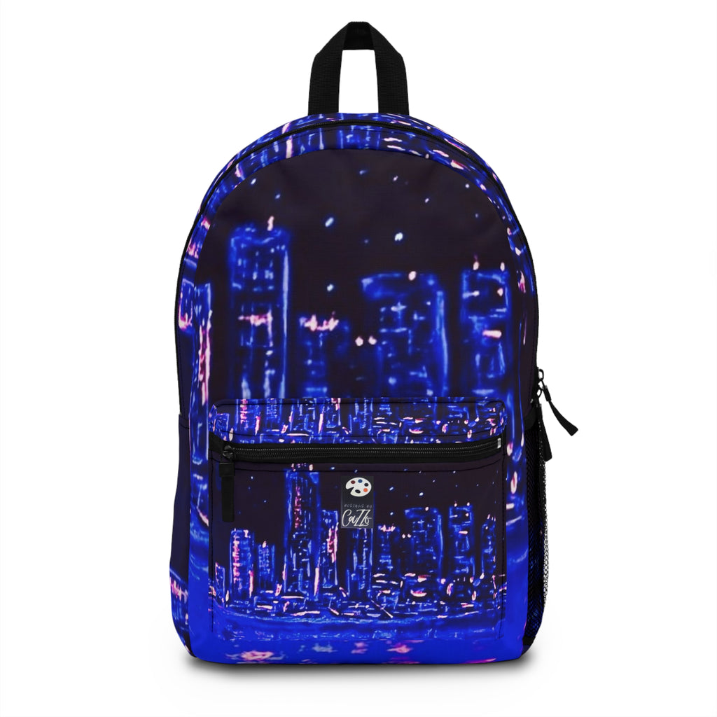 BACKPACK "BLUE CITY SKYLINE" (BLACK LIT VERSION)