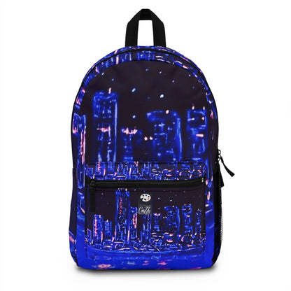 BACKPACK "BLUE CITY SKYLINE" (BLACK LIT VERSION)