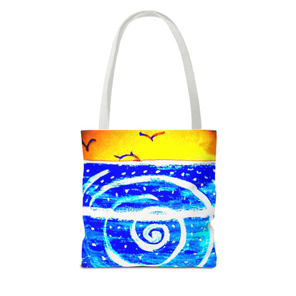 Head Above Water Shark Swirl Beach Tote by Designs by Cazzo