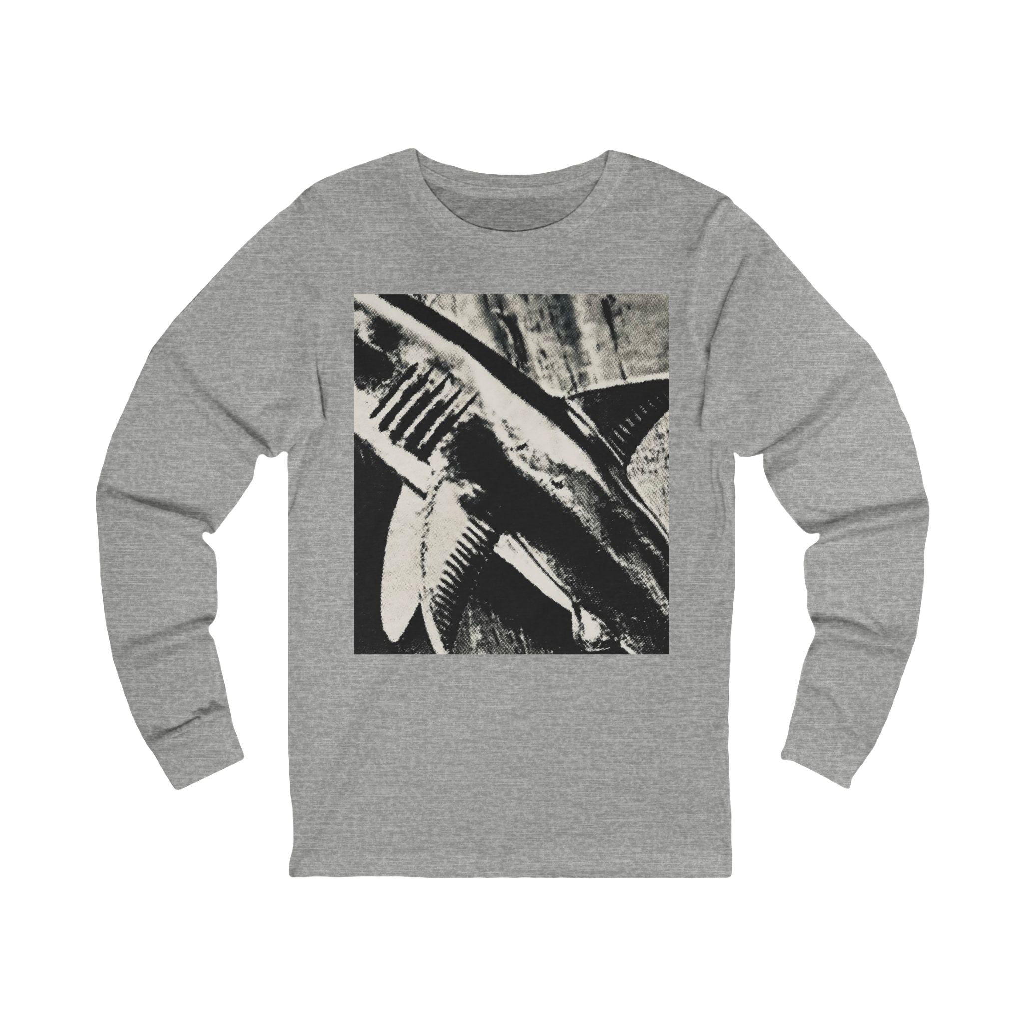 SHARK WEEK Long Sleeve T Shirt  "Beneath the Surface" Monochrome
