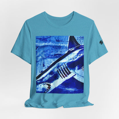 SHARK WEEK T SHIRT "Beneath the Surface" Blue Steel | Shark Art Tee