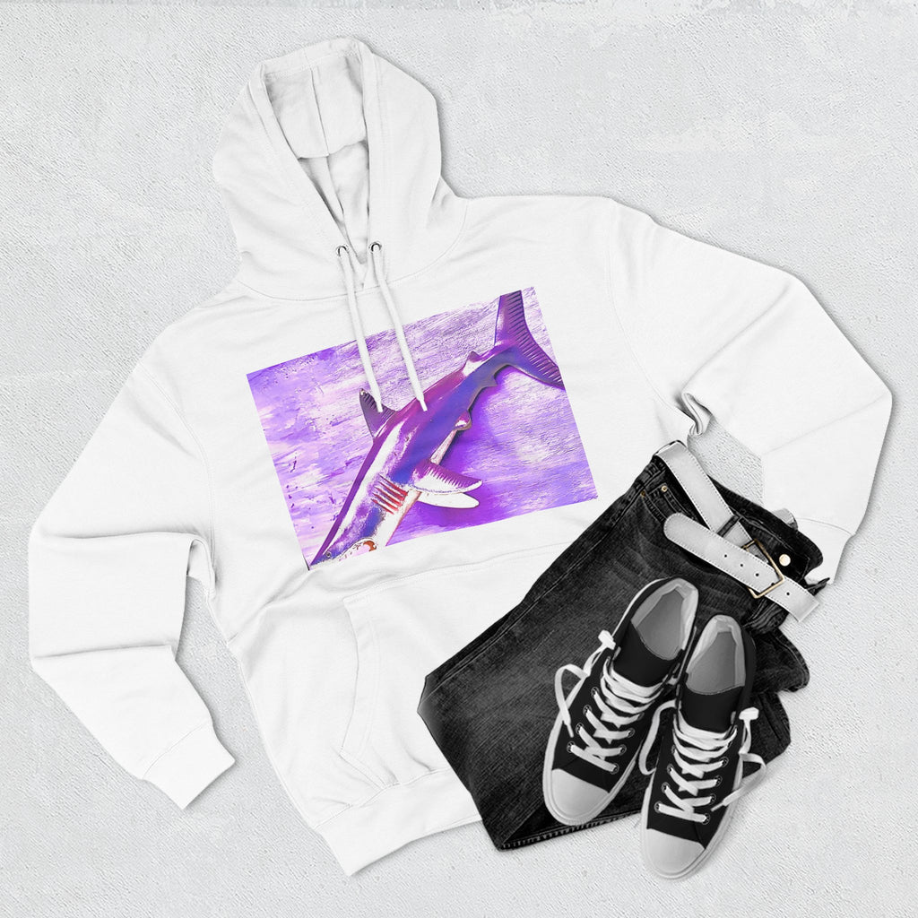 SHARK WEEK HOODIE "Beneath the Surface" Purple | Shark Art Hoodie