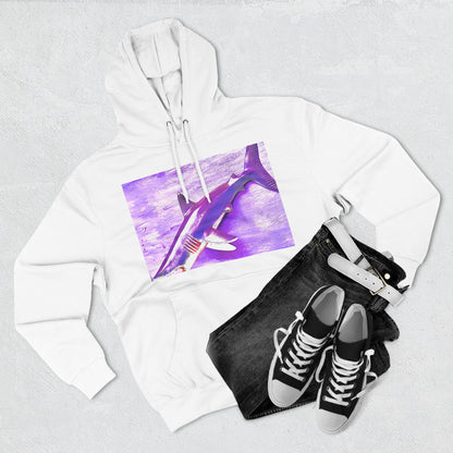 SHARK WEEK HOODIE "Beneath the Surface" Purple | Shark Art Hoodie