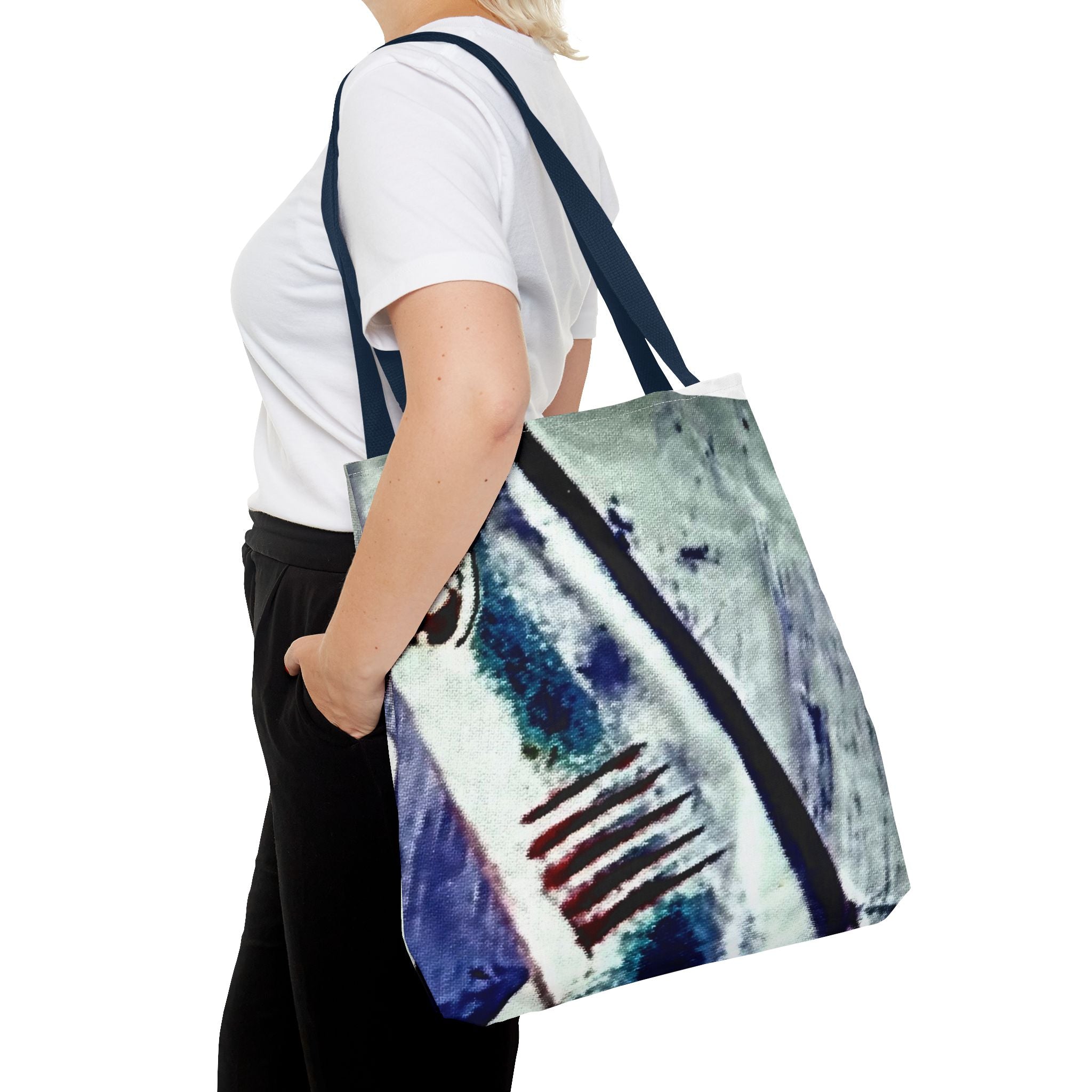 SHARK WEEK TOTE "Beneath the Surface" Blue Steel | 13x13 $22 · 16x16 $25 · 18x18 $28