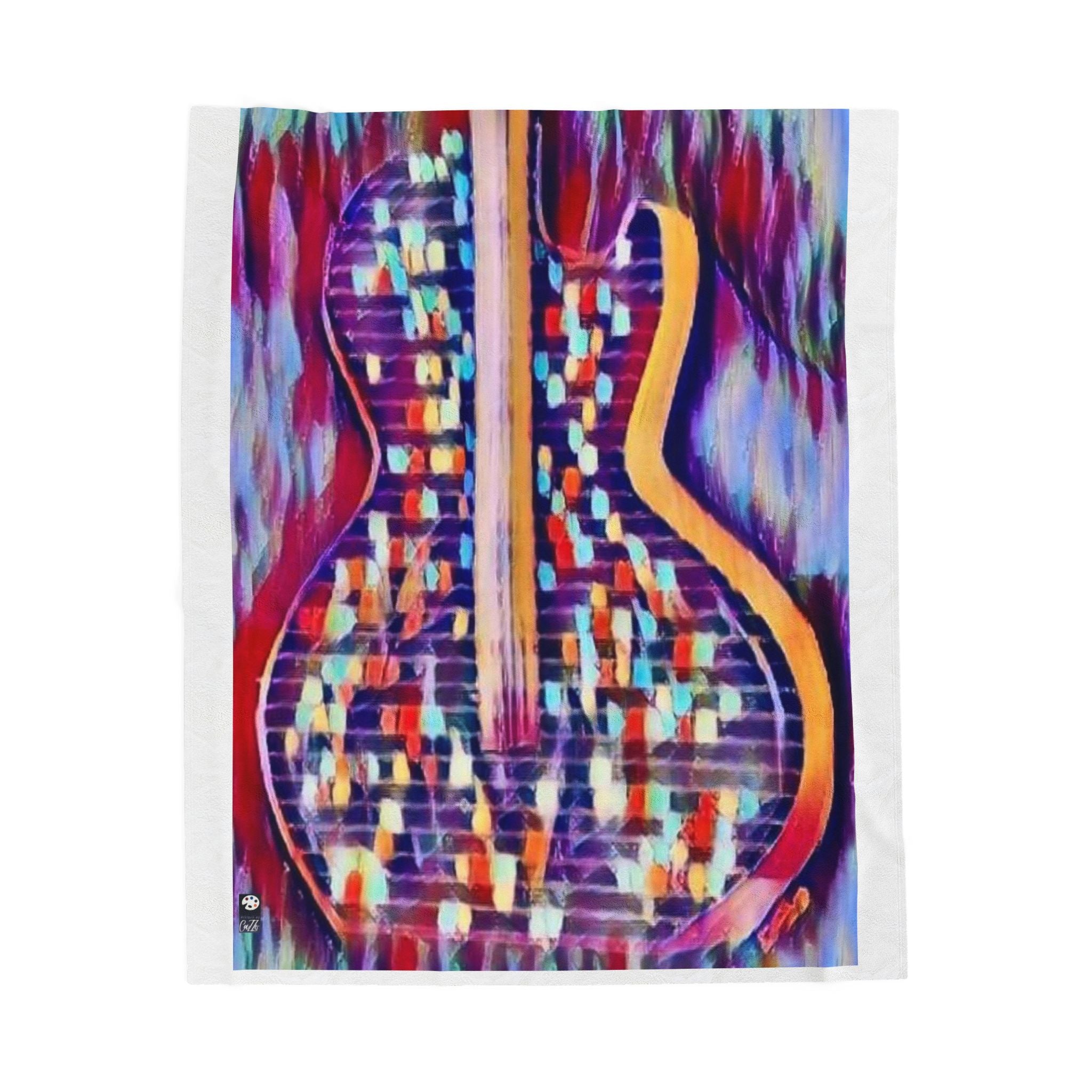 "ALL AMERICAN GUITAR"  Velveteen Plush Blanket — MOSAIC